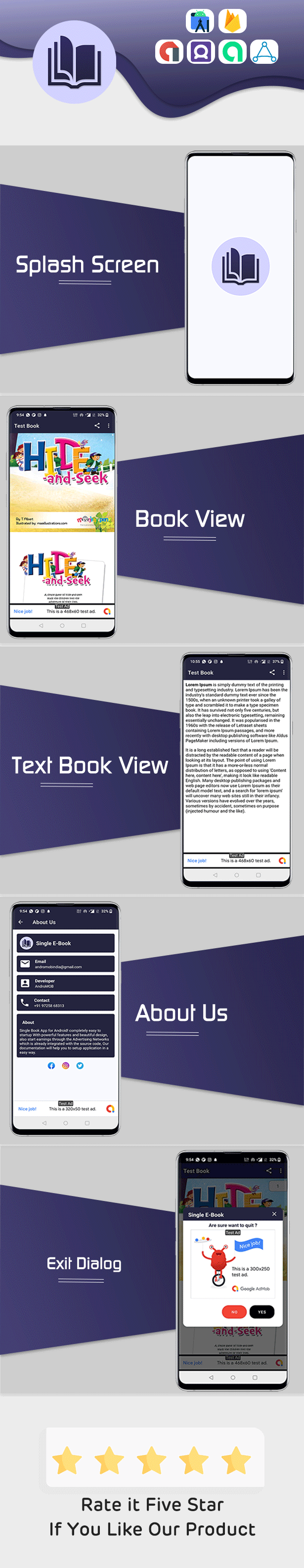 Single E Book App - Text or Pdf With Admin Panel - 1